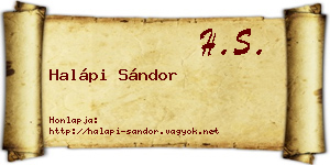 Halápi Sándor névjegykártya