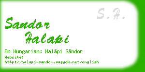 sandor halapi business card