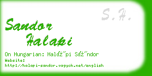 sandor halapi business card